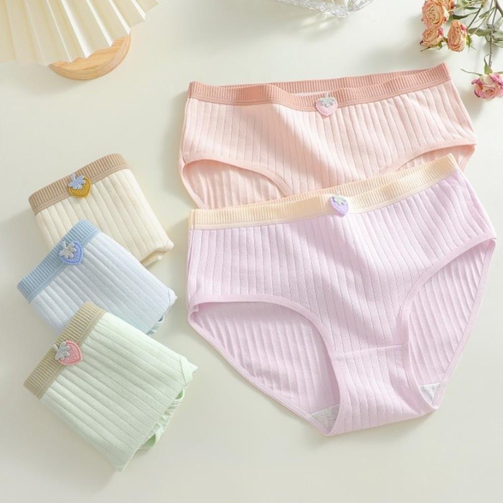 5pcs Cute Strawberry Brief Sweet Women Underwear Lingerie Cotton Panties Girls