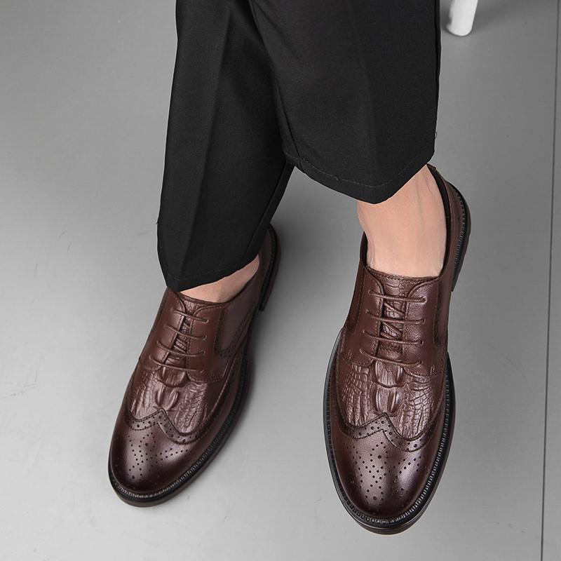 Prodyšné pánské společenské boty Nové pohodlné pánské oxfordky Vyřezávané ležérní boty Luxusní značka Pánská formální obuv