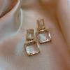 2026 new transparent glass block women's Earrings luxury Party Jewelry sexy girls unusual Christmas Earrings Fashion Accessories