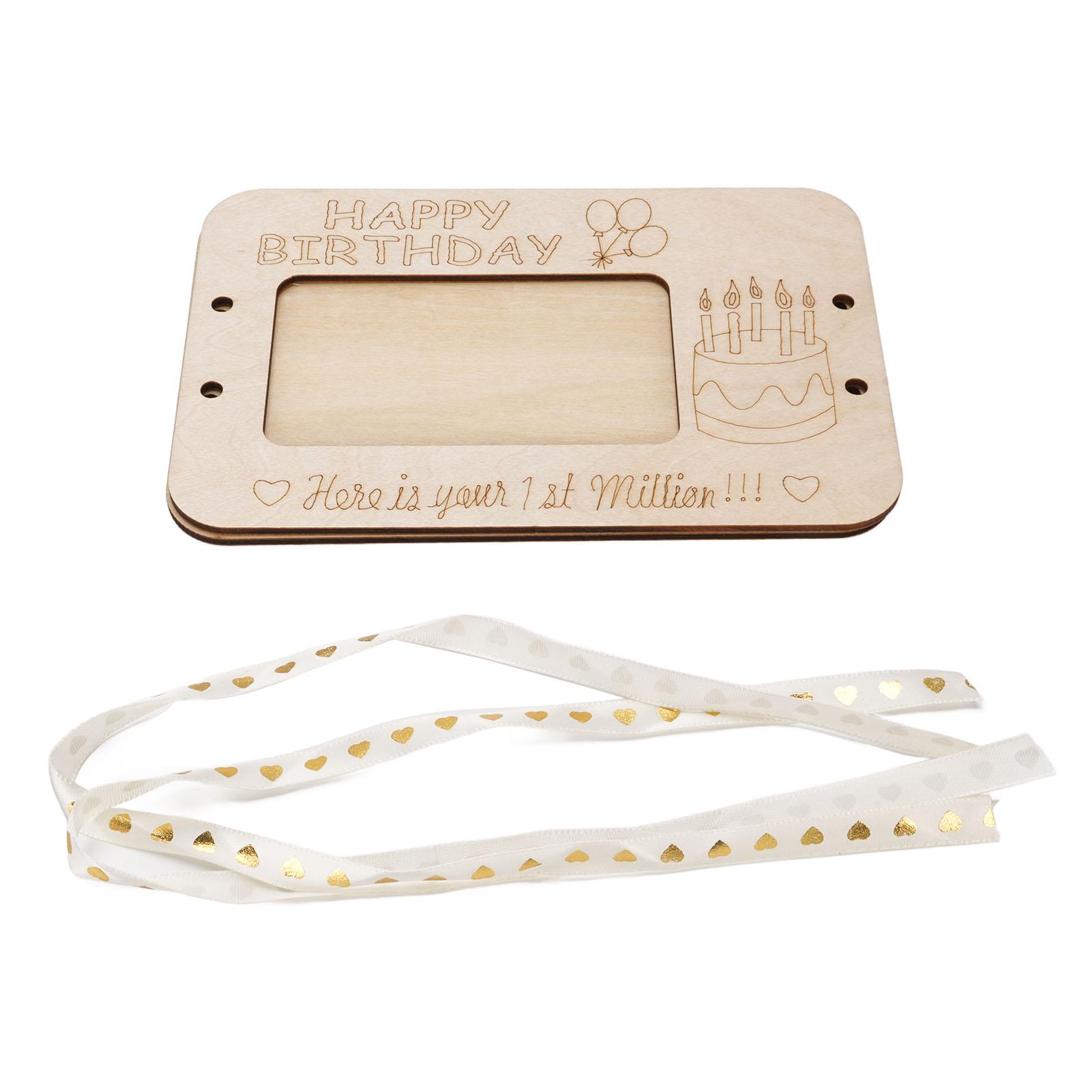 

Your First Million Wooden Wallet Money Holder Cash Gift Birthday Wedding Present Desk Ornament