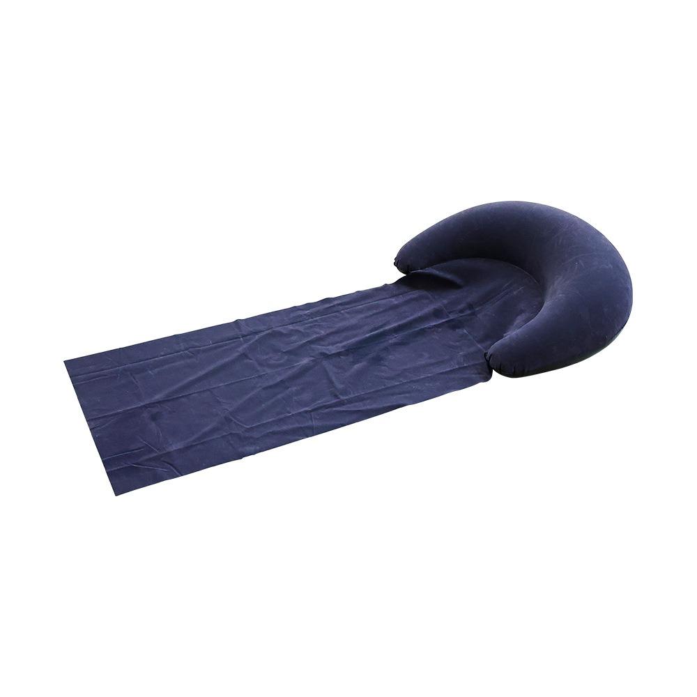 Portable Design Grass Cushion PVC Beach Sleeping Mat Beach Chair Inflatable Beach Mat  Travel темно-синий