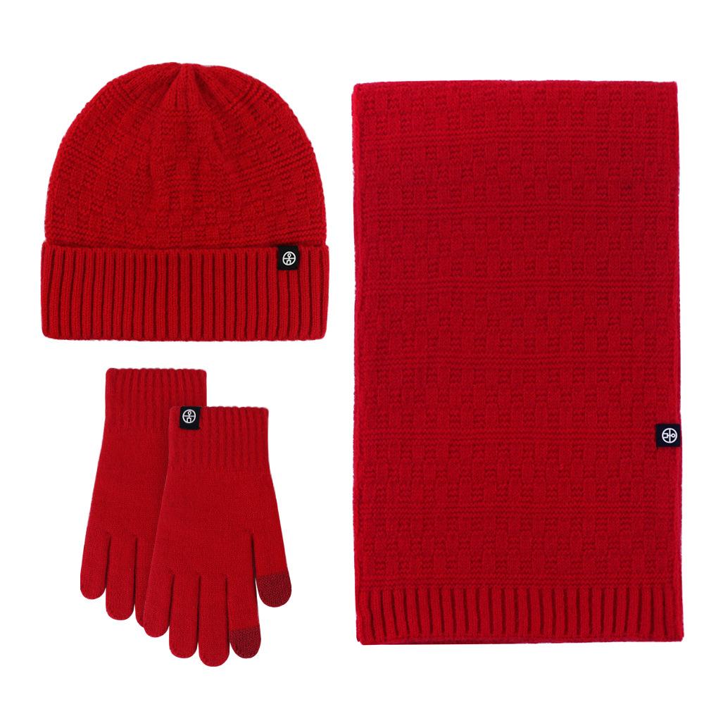 Adult Winter Touch Screen Knitted Gloves for Women Double Layer Plus Velvet Warm Cold proof Five Finger Gloves Riding Anti Slip Gloves for Men