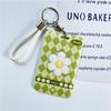 1Pc Macaron Bus ID Card Protective Cover Cases Student Meat Keyring Card Campus Access Door Credit Card Holder Bag Set Key Chain