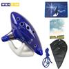 Miwayer Ocarina,12 Tones Alto C Ceramic Ocarina Musical Instrument with Song Book Neck String Neck Cord Carry Bag, Blue