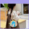 Adorable Miniature Cartoon Seahorse Shoulder Bag For Kids In Purple Pink And Yellow