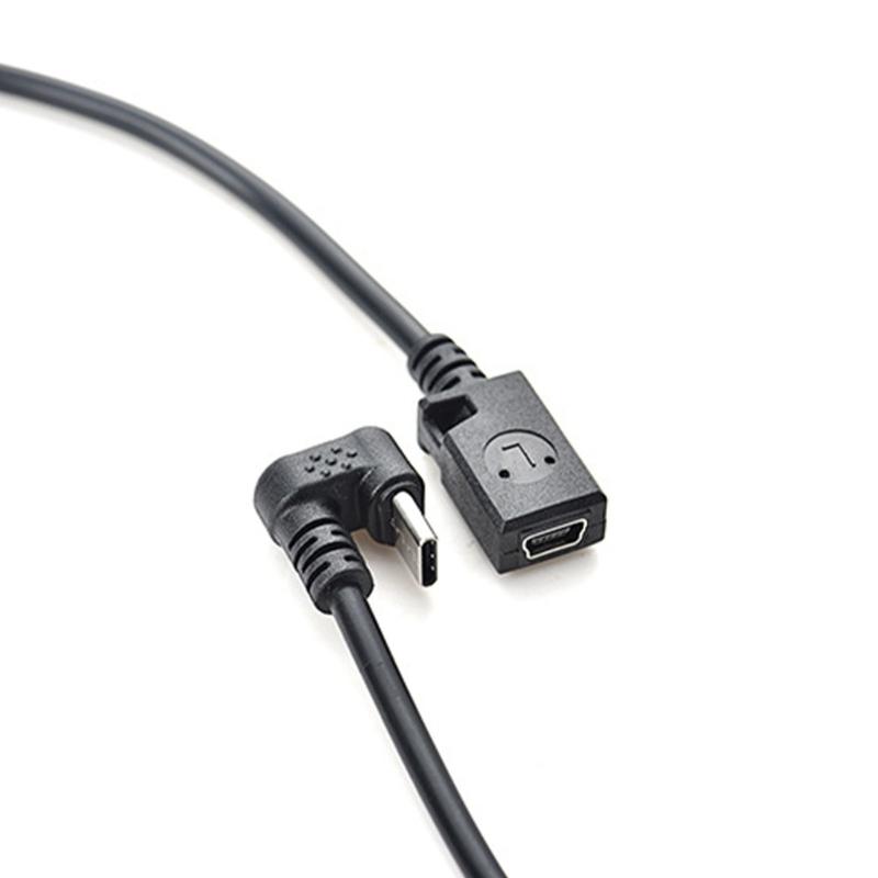 Mini USB 5Pin Female to Type C Male Data Cable for Mobile Gaming and Tablet Charging 30cm Long
