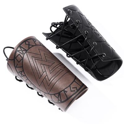 Gauntlet Wristband PU Leather Medieval Vambrace Arm Guards Archery Bracer Viking Wrist Guard Men Women Fancy Dress Props