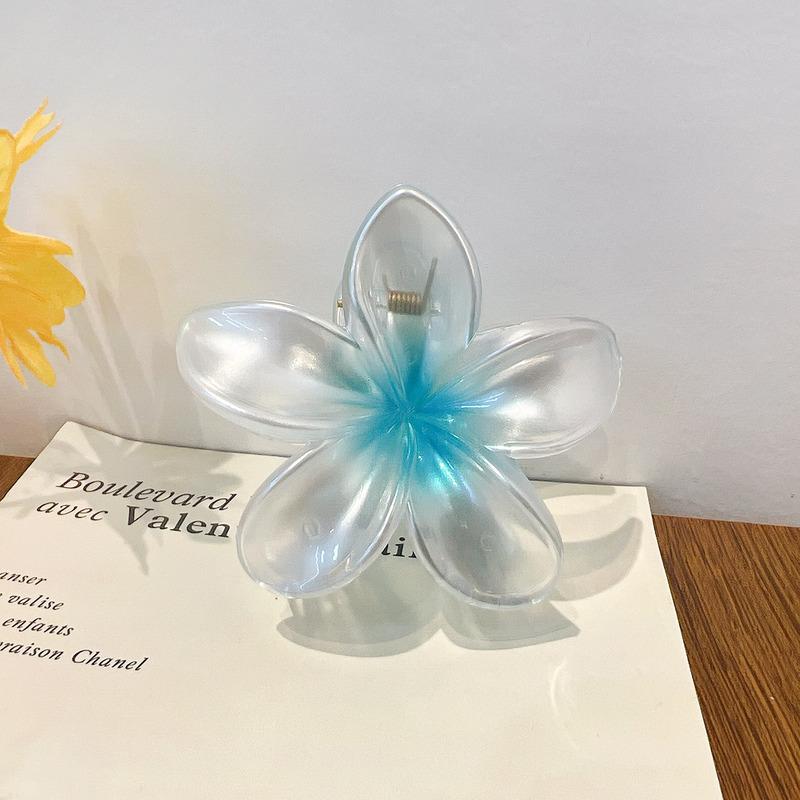 Cute Large Shark Clamp Geometric Flower Hair Claw Clip Korean Colorful Hair Crab Barrettes For Women Beach Headwear Hair Accessories