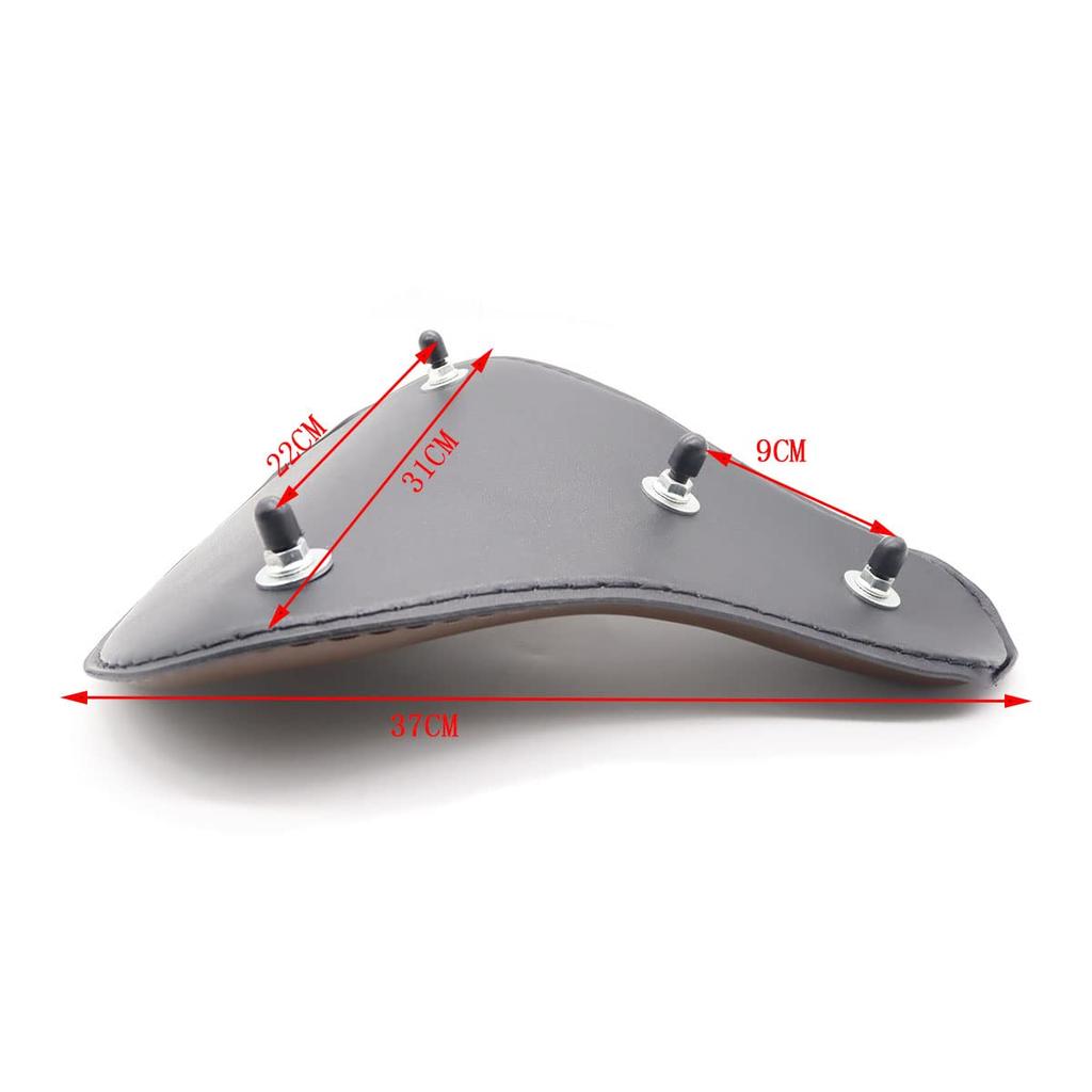 JPMODAO Universal Brown Motorcycle Leather Driver Seat Cushion for and Bobber 13-inch Sportster, Chopper,