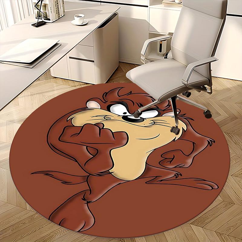 Tazmanian Devil,Looney Tunes Chair mat Round Rug-Office carpet, Machine Washable, Non-slip, Suitable for Living Rooms, Bedrooms, Entryways,