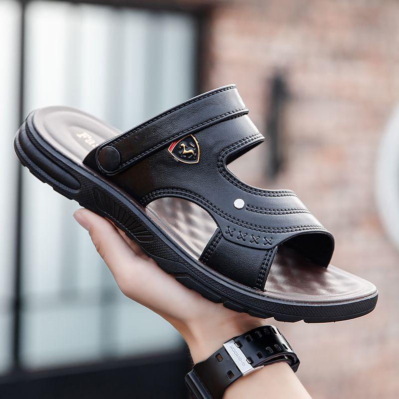 Sandalen Herren Oberbekleidung Dickbesohlte rutschfeste Strandschuhe Herrenschuhe Sommer Wasserdichte, verschleißfeste Dual-Use-Sandalen Herren