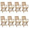 VidaXL Set of 8 Folding Garden Chairs with Cushions, Patio Seats, Dining Chairs, Patio Furniture 3074969