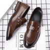 Fashion Black Brown Badge Loafers New Men's Pointed Pu Leather Driving Shoes Male Designer Formal Wedding Prom Dress Homecoming Footwear