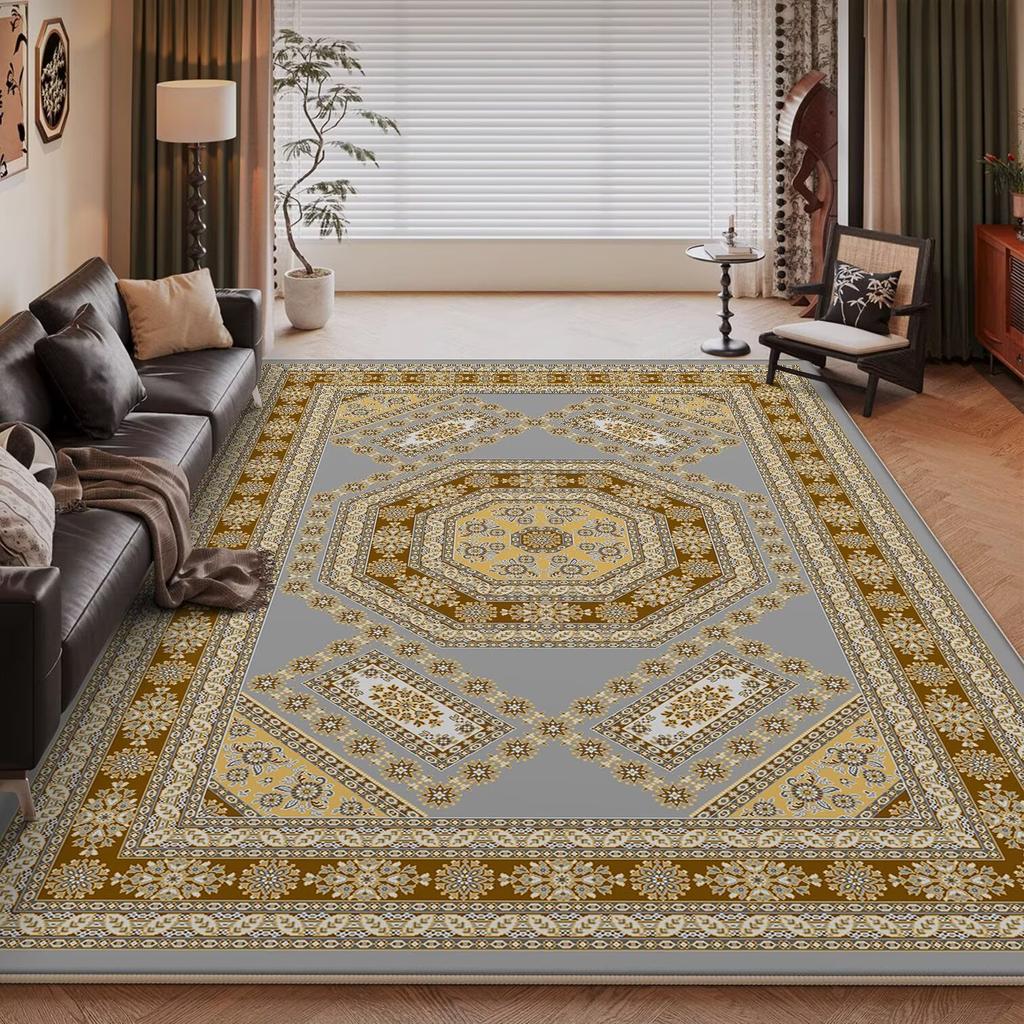 Bohemia Golden Deluxe Living Room Rugs Decoration Bedroom Anti Slip Floor Mats Large Area Carpet Lounge Rug Persian Mat Washable