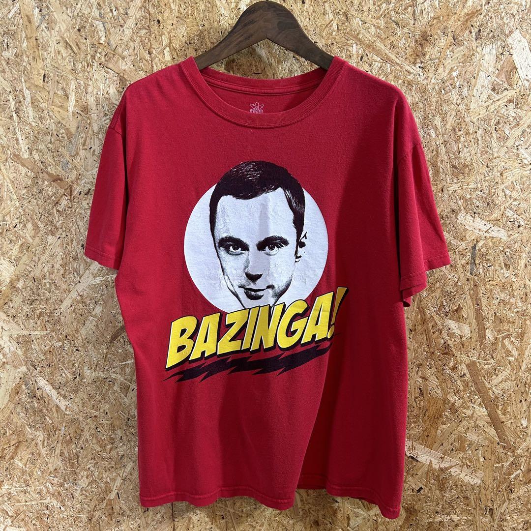 

[USED] The Big Bang Theory T-Shirt, Size M, Red, Sheldon Bazinga, Foreign Drama