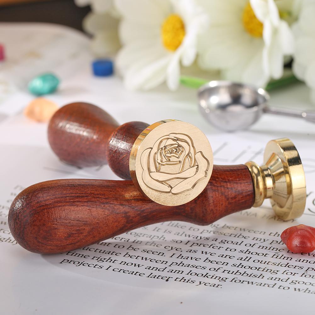 Gold-plated Brass Head Retro DIY Envelope Wax Seal Stamp Head Sealing Wax Scrapbooking Stamps Wedding Decorative Invitation