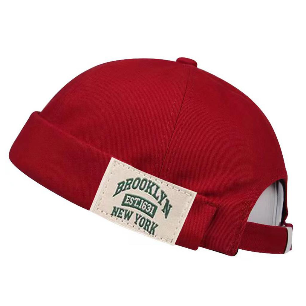 Retro artistic men and women, spring, summer, autumn, no eave fashion, versatile dome shaped melon skin landlord hat