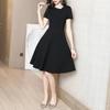 2025 Summer Women's Hepburn Style Retro Black Dress - Elegant, Slimming, High-End Design