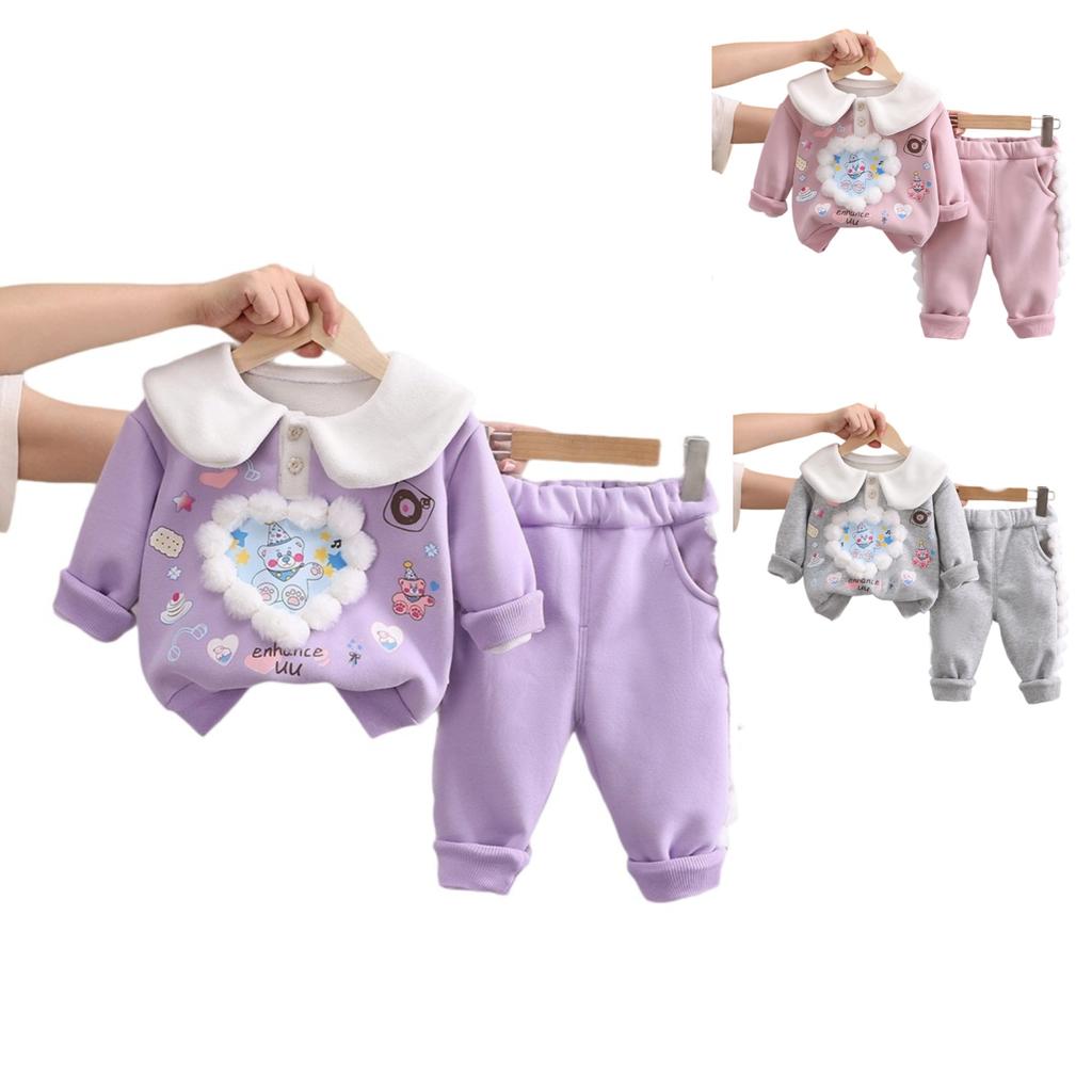 طقم كاجوال بأكمام طويلة للأطفال، ملابس يومية مريحة