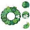 Wooden ST Patrick's Day Wreath Front Door Sign Decorative Wall Hanger Home Decor Shamrock