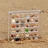 Acryl-Muschel-Displaybox mit 36 Fächern und Magneten, Langlebige Seestern-Schmuckaufbewahrungsbox für Perlen, Nägel, Schmuck
