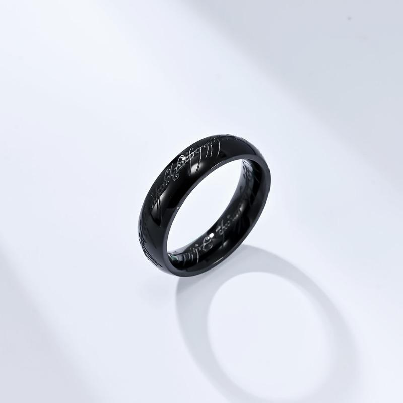 Women's Simple Fashion Titanium Steel Ring 2.8mm Thick Inside and Outside Rot Engraved Stainless Steel Men's Casual Jewellery