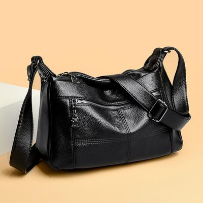 Crossbody Bag for Women New Fashion and Versatile Casual Middle-aged and Elderly Mothers One-shoulder Crossbody Bag Soft Leather Large Capacity Bag