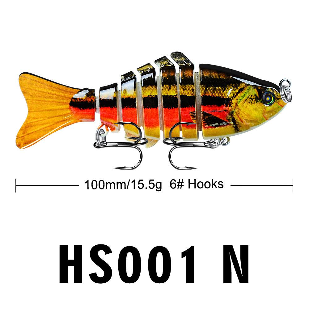 

10cmLure Fishing Bait Plastic Hard Bait15.5gwith Packaging7Multi-Section Fish Imitation Bait HS001 100mm 15.5g