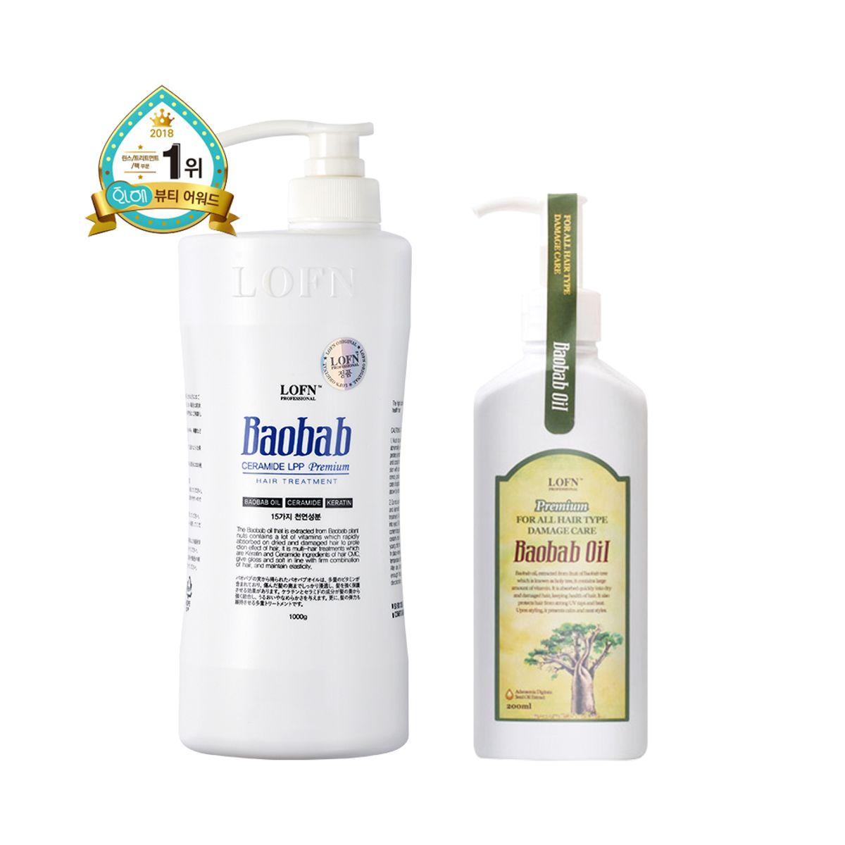 Ropn Baobab Treatment 1000ml + Ropn Baobab Hair Oil 200ml