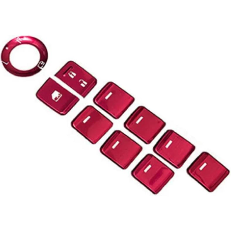Car Window Lift Switch Button Cover Trim Sticker Compatible with Mazda CX-8 CX-5 KF CX-4 CX5 2018-2024 Interior Accessories(Red)