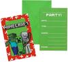 Zaproszenia Z Kopertami Minecraft Urodziny 6Szt.