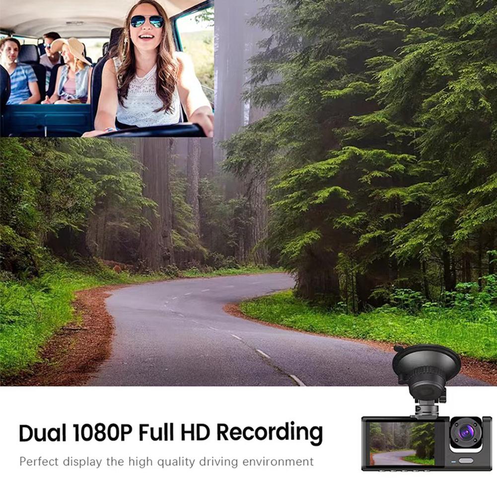 1080P Triple Dash Cam Front and Rear Inside Car Dash Camera Night Vision Car Camera for Cars