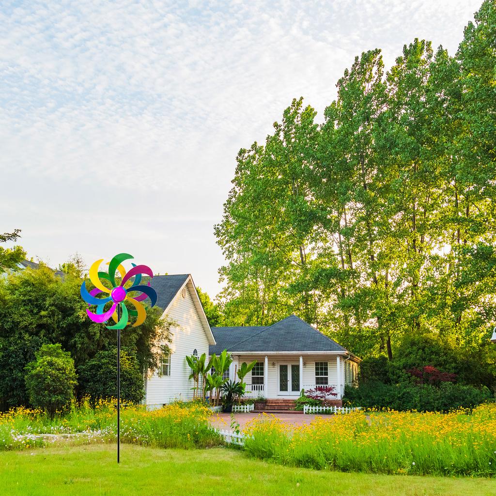 Garden Decor Wind Spinners Bidirectional Rotation Waterproof UV Resisting Metal Wind Spinner for