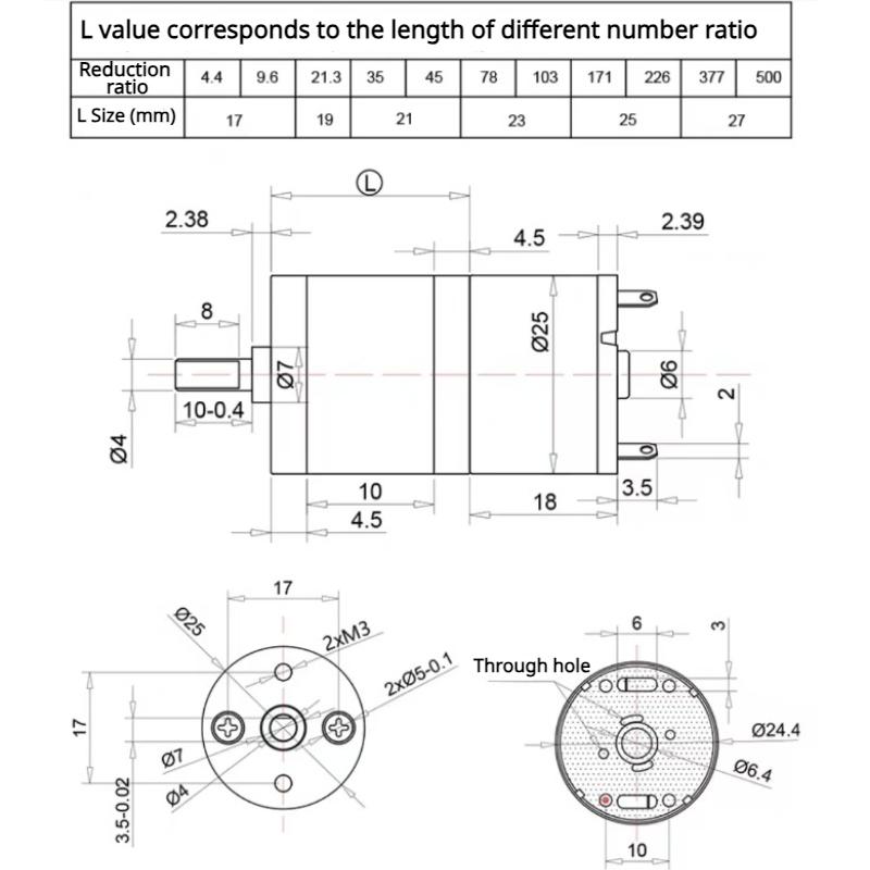 DC Gear Motor Gearbox Reduction Reversible JGA25-310 6V 12V Micro Motor High Torque Smart Parts DIY Electronic Equipment