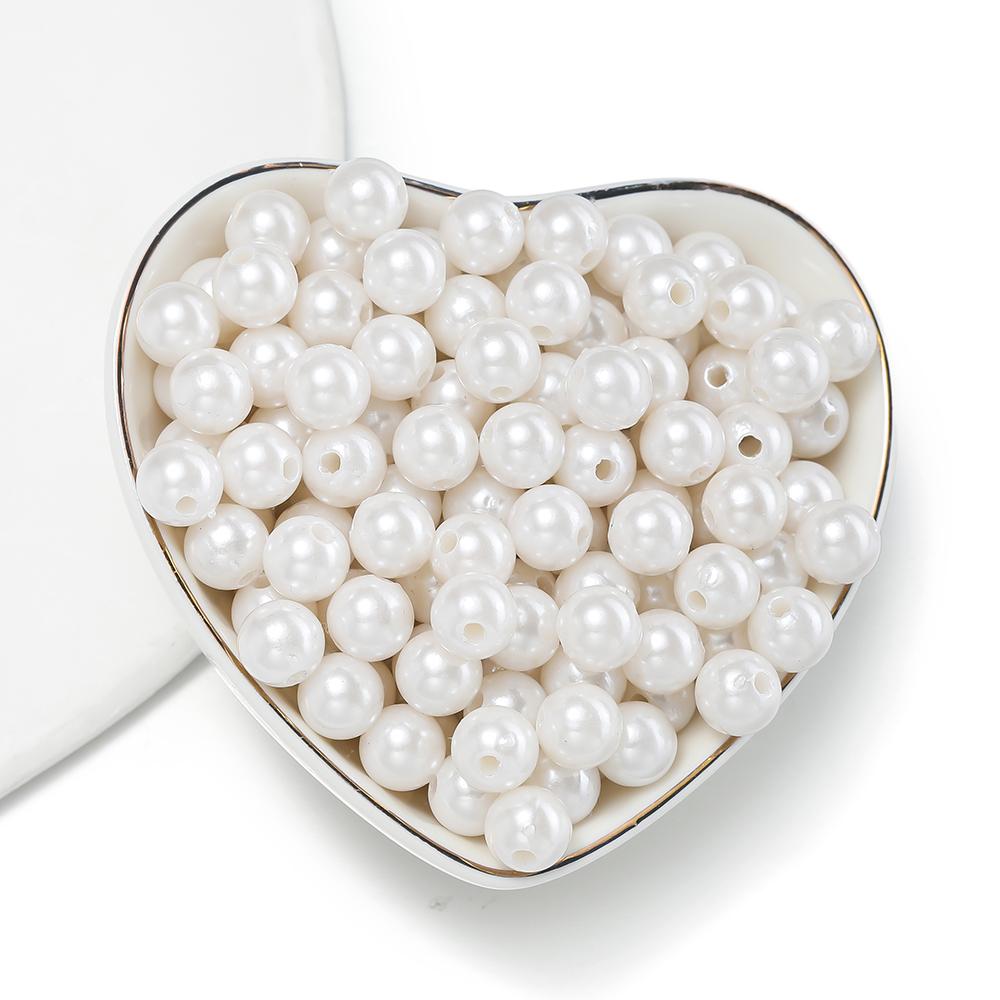 3-12mm Round ABS Imitation Pearls Beads Acrylic Loose Beads for Jewelry Making DIY Necklace Earrings Hairclip Bracelet Necklace