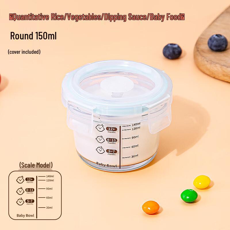 ZISIZ 4-Piece Glass Baby Food Storage Bowls