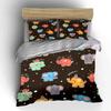 Cartoon Colorful Elephants with Decorations Print Bedding Set 1 Duvet Cover 2 Pillowcases for Adult and Children Luxury Gift