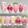 Summer European American 3D Strawberry Cherry Almond Nail Art Gel Tips