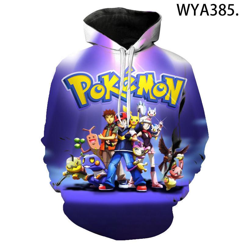 

Sudadera con capucha de Pikachu con estampado de dibujos animados para niños, traje de Pokémon, jersey de manga larga, divertido, adecuado para niños 160