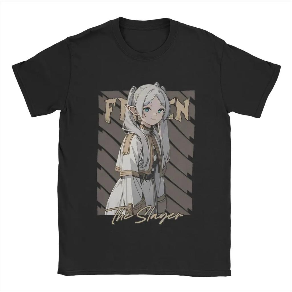 2025 new model Men Frieren At The Funeral Anime T Shirts Characters Fern 100 Cotton merch Novelty Short Sleeve Crewneck Tee Plu