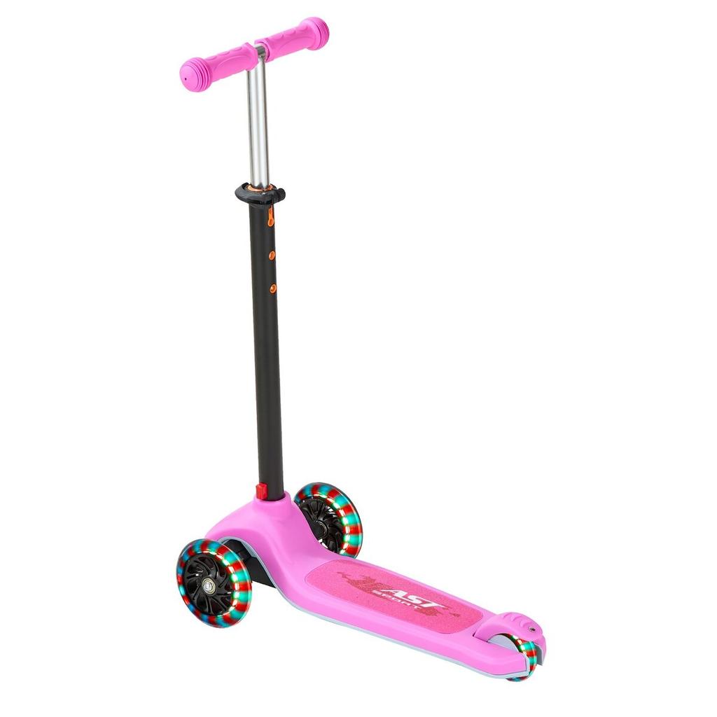 Kick Scooter for Kids Ages 3+, 3-Wheel Toddler Scooter with Light-Up Wheels, Adjustable Height Handlebar, Wide Anti-Slip Deck, Lightweight Aluminum