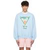 Casablanca Print Crew Neck Sweatshirt Couples Regular Fit Casual Top