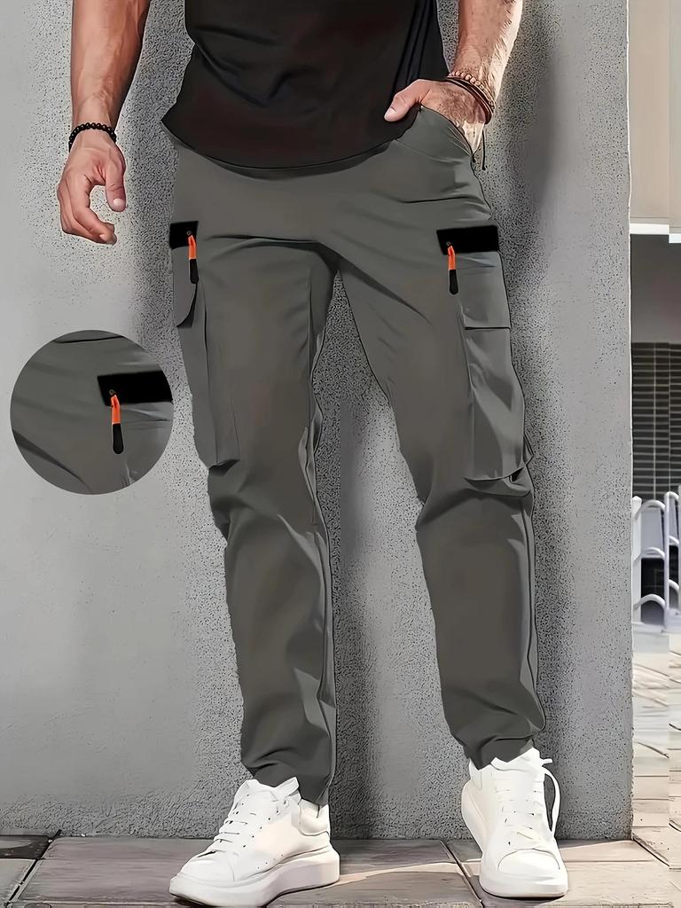 Men's Casual Multi-Pocket Work Pants - All-Season, Breathable & Comfortable