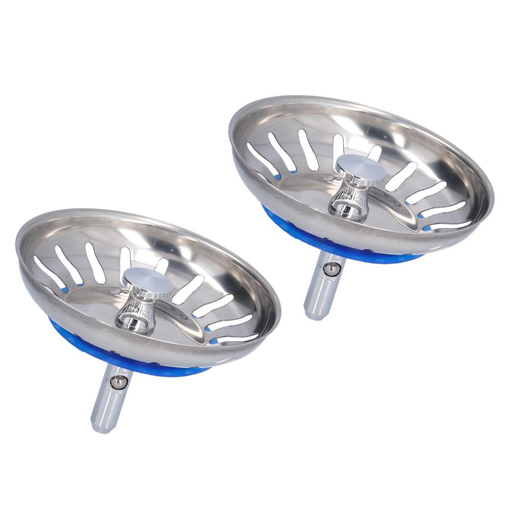 2 Pack Multiple Holes Sink Filter Stopper 304 Stainless Steel Drain Plug Basket  Bathroom Sink