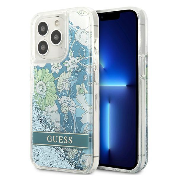 Guess Guhcp13Llflsn Iphone 13 Pro / 13 6,1 Zielony/Green Hardcase Flower Liquid Glitter