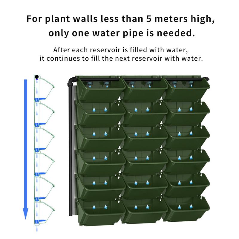 Wall-Mounted Flower Pot Plastic Hanging Plant Container Green Flower Pot Wall Hanging Basket Flower Vegetable Growing Container