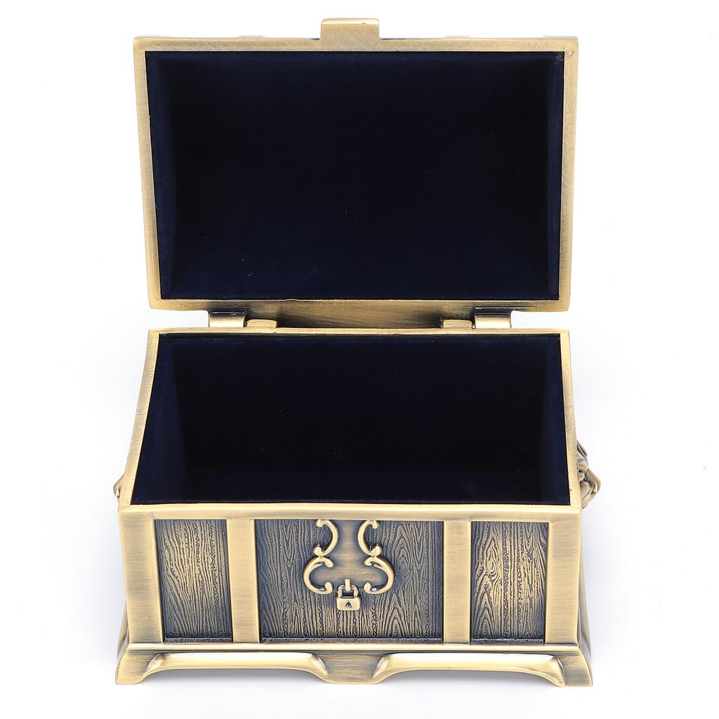 Úložný box Klasický obdélníkový Vintage kovový šperkovnice pro ženy Dívky Doplňky Náušnice Náhrdelník Kolekce