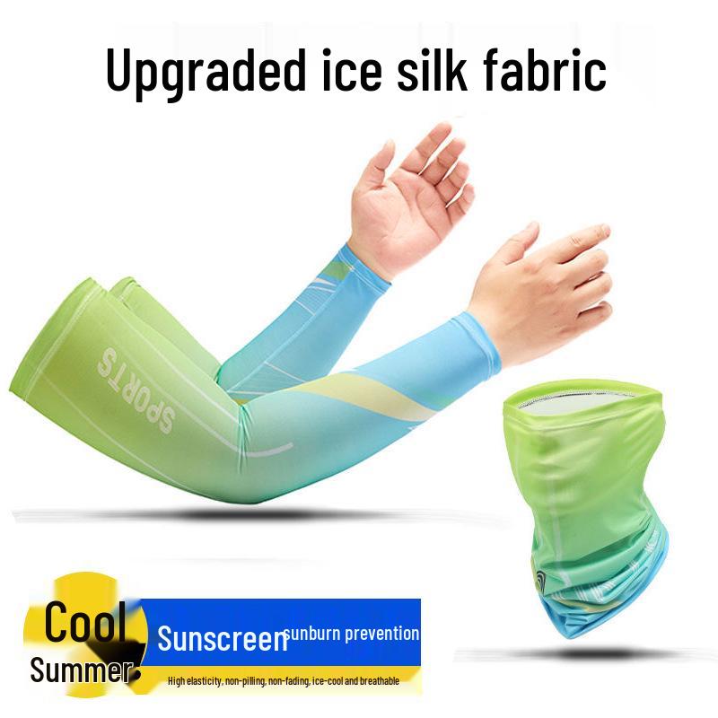 Sport Style Sun Protection Breathable Cycling Arm Warmers for Men and Women - Thin Ice Silk Sleeves