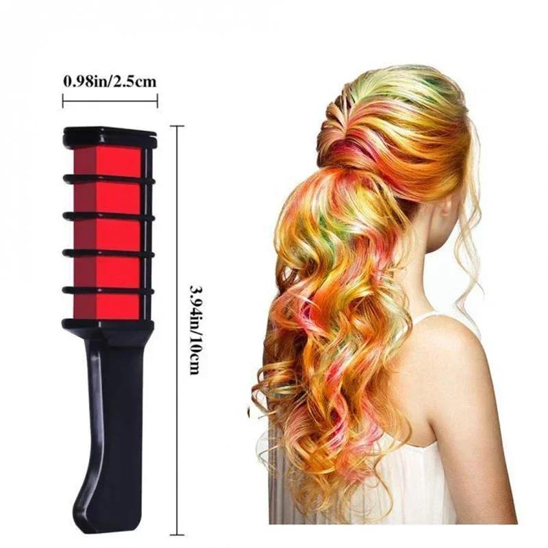 6/1pcs Hair Color Chalk Temporary Hairs Dye To Cover Gray Hair Girl Coloring Comb Disposable Hair Mascara Women Coloring Brush