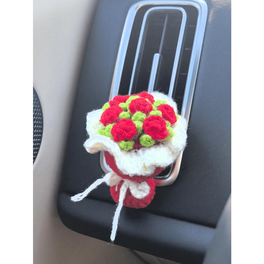 1pc Car Air Outlet Decoration Yarn Hand-Held Flower Car Air Conditioning Decoration